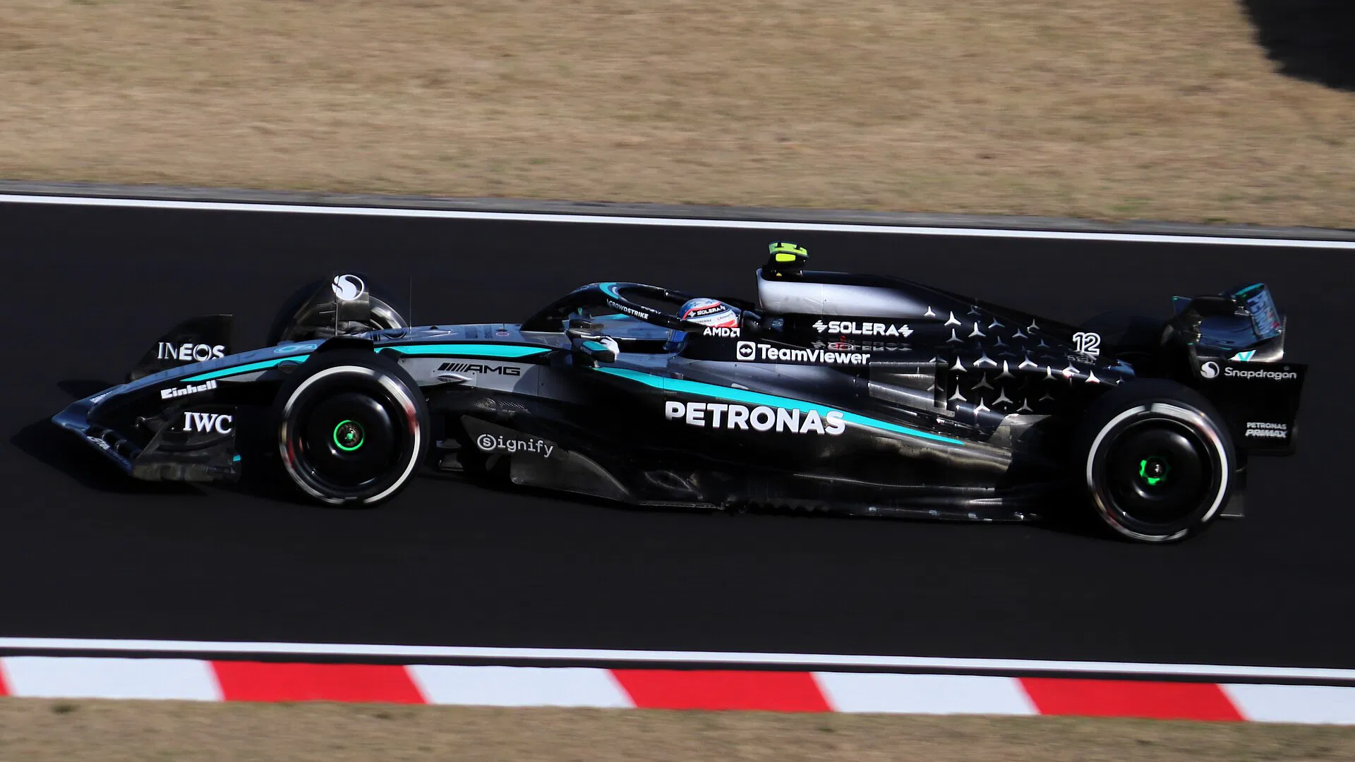 Kimi Antonelli driving for Mercedes during a Formula 1 weekend
