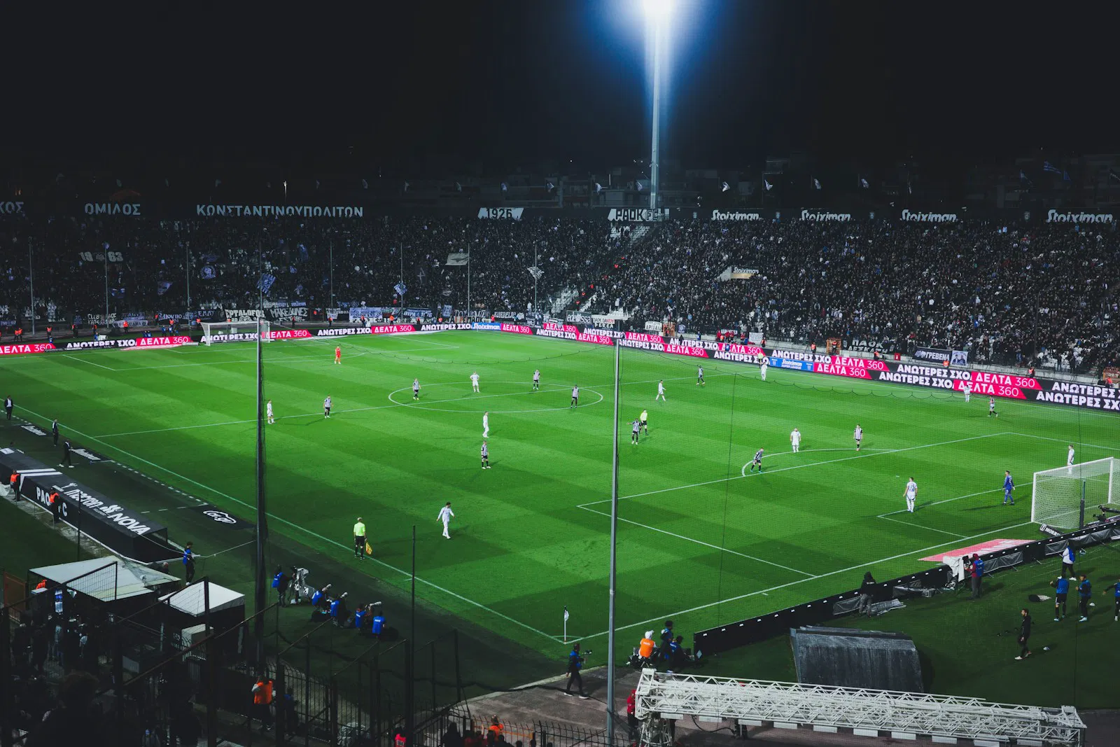 Football stadium during a match