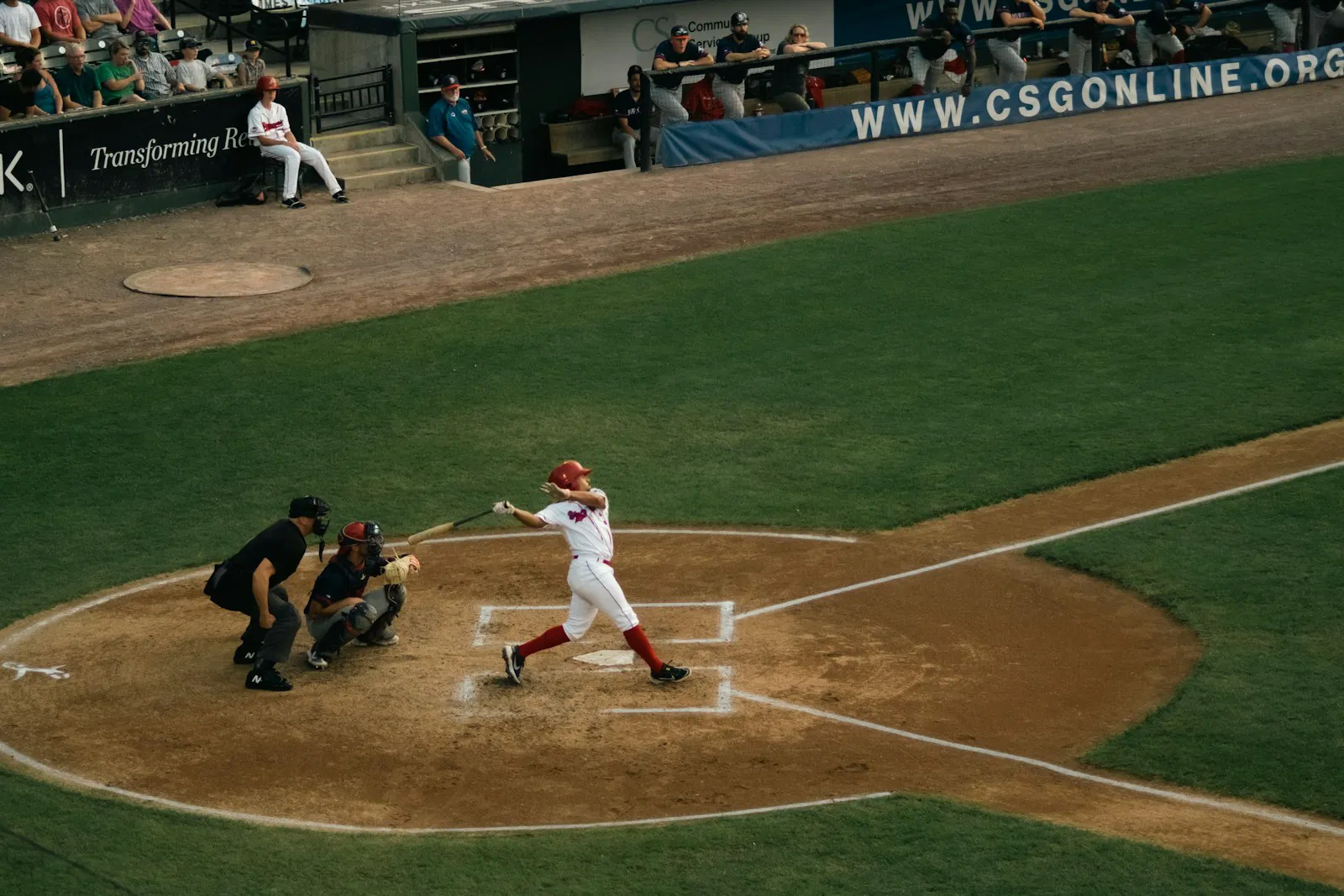 Baseball player swinging a bat